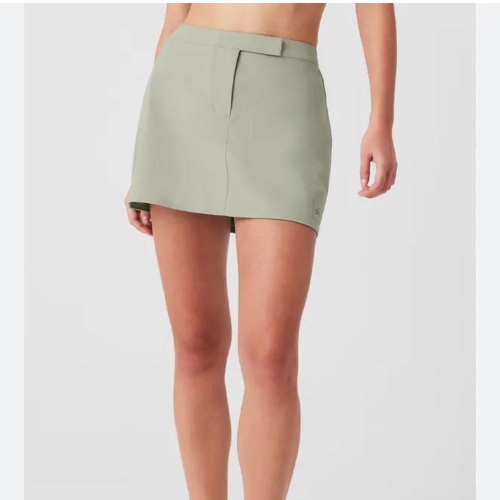 LIKE NEW ALO High Speed Mini Skirt, Limestone, size XS
